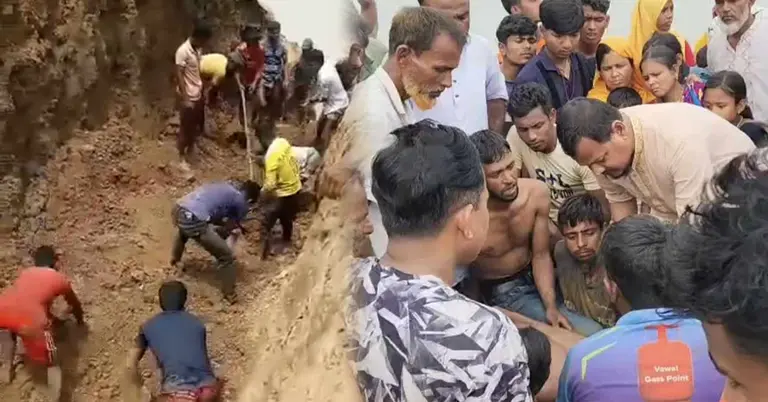 ঘটনাস্থলে স্থানীয়দের ভিড়